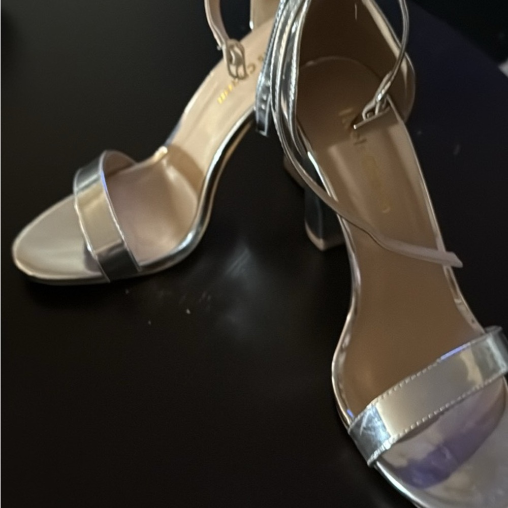 Silver Strappy Heels